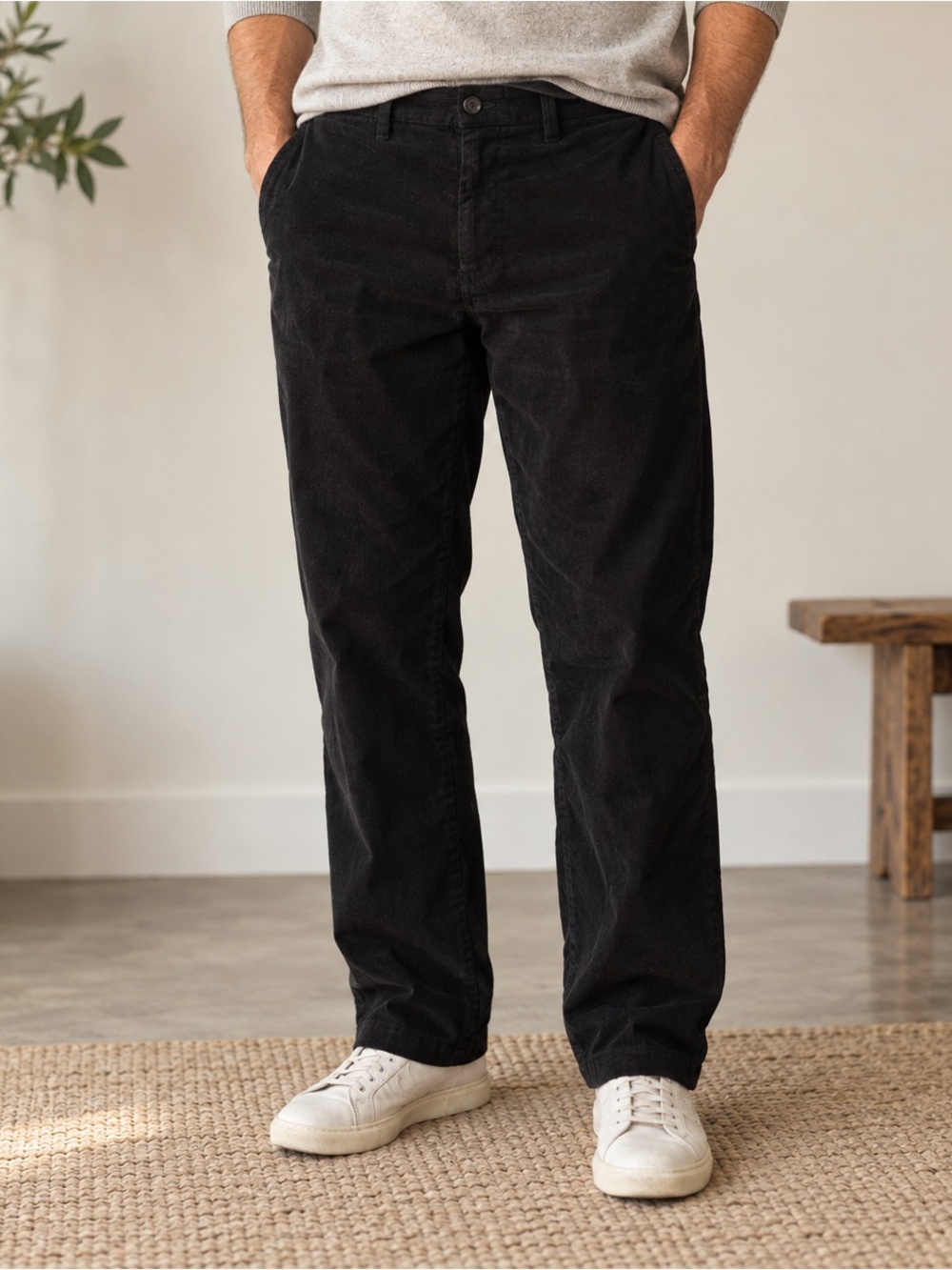 Haggar Men’s Black Premium Stretch Corduroy Pants Classic Fit 38x30 fallwear